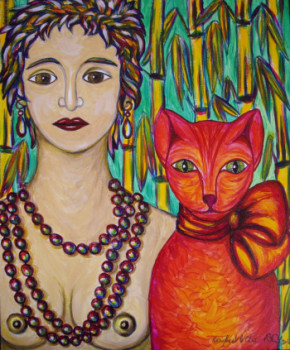 Œuvre contemporaine nommée « Marijka et le chat (2010) », Réalisée par STEPHANE CUNY