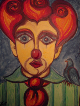 Œuvre contemporaine nommée « Le clown et la mésange », Réalisée par STEPHANE CUNY