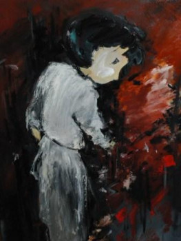 Œuvre contemporaine nommée « la femme en blanc », Réalisée par JOSIANE COURET