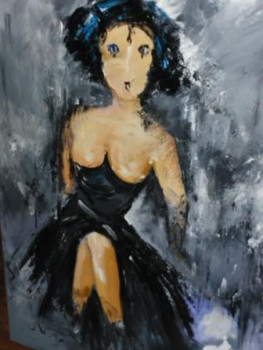 Œuvre contemporaine nommée « la robe noire », Réalisée par JOSIANE COURET