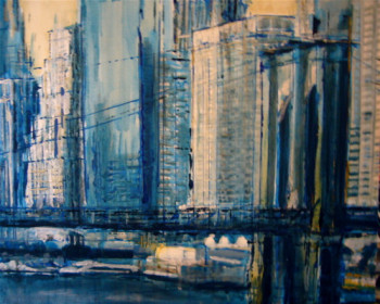 Œuvre contemporaine nommée « Blue bridge Brooklyn », Réalisée par CHRISTIAN MENARD