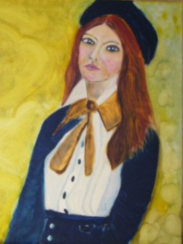 Œuvre contemporaine nommée « Jeune fille au beret », Réalisée par YVES AUGUSTE