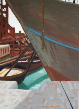 Œuvre contemporaine nommée « dans le port d'Agadir », Réalisée par STINCKWICH