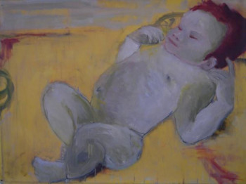 Œuvre contemporaine nommée « l'enfant qui dort », Réalisée par VINCENT GABIN