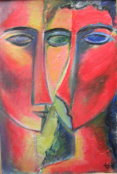 Œuvre contemporaine nommée « Couple dans le miroir », Réalisée par ADJAR
