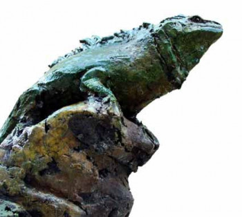Œuvre contemporaine nommée « Iguane vert », Réalisée par JOANNA HAIR