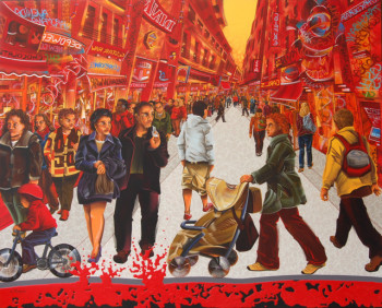 Œuvre contemporaine nommée « La grande rue », Réalisée par L.MESSAGER
