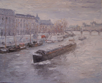 Œuvre contemporaine nommée « Paris - la seine- quai Conti », Réalisée par CHRISTIAN RENARD
