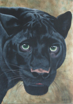 Œuvre contemporaine nommée « panthere noire », Réalisée par ELIZABETH BLAIN