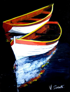 Œuvre contemporaine nommée « barques », Réalisée par VALéRIE SORBETS