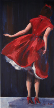 Œuvre contemporaine nommée « la robe rouge », Réalisée par CAROLINE DE PIEDOUE