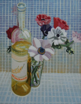 Œuvre contemporaine nommée « vin blanc et anémones. », Réalisée par STINCKWICH