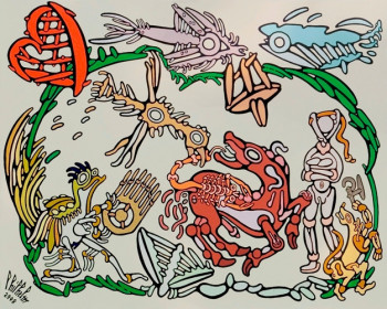 Œuvre contemporaine nommée « M90 – CHEVAL PIQUÉ PAR UN SCORPION – 2008. », Réalisée par PHILHELM