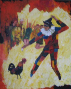 Œuvre contemporaine nommée « Le coq et l'Arlequin », Réalisée par MARCEL GEORGES