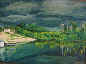 Œuvre contemporaine nommée « Orage sur la rivière, Amazonie », Réalisée par ALFREDO