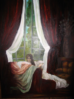 Œuvre contemporaine nommée « repos devant la fenêtre », Réalisée par ZABO