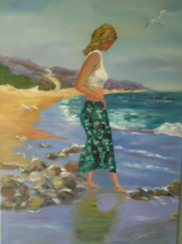 Œuvre contemporaine nommée « sur la plage - d'après Garmash », Réalisée par MARCEL GEORGES