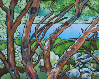 Œuvre contemporaine nommée « Rideau d'arbres », Réalisée par KATIA TCHIRIEFF