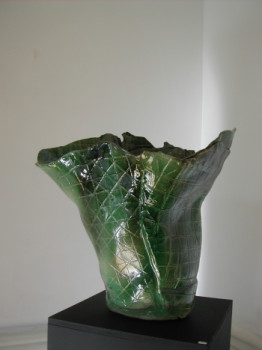 Œuvre contemporaine nommée « Vase vert Véronèse », Réalisée par MARTINE MENARD