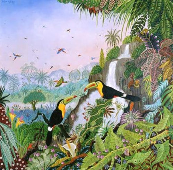 Œuvre contemporaine nommée « Toucans à carène », Réalisée par ALAIN THOMAS