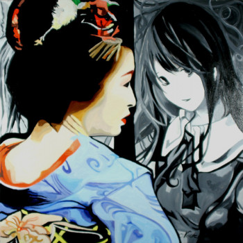 Œuvre contemporaine nommée « geisha 2 », Réalisée par CLOTILDE NADEL