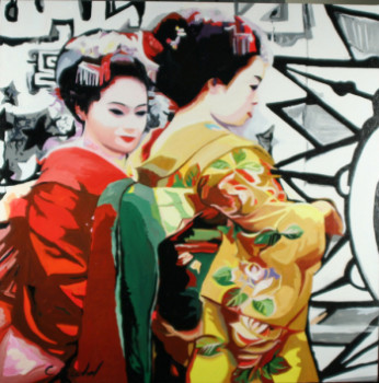 Œuvre contemporaine nommée « geisha 6 », Réalisée par CLOTILDE NADEL