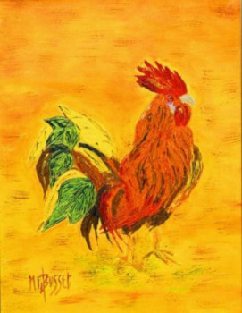 Œuvre contemporaine nommée « LE COQ D'AUTOMNE », Réalisée par MARIE-FRANCE BUSSET