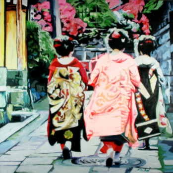 Œuvre contemporaine nommée « geisha fleurie », Réalisée par CLOTILDE NADEL