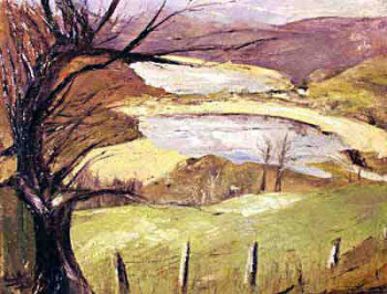 Œuvre contemporaine nommée « Le lac de Selves en mars », Réalisée par JEAN MARIE SCHROETTER