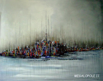 Œuvre contemporaine nommée « Mégalopole II », Réalisée par CLAUDE POTIGNON