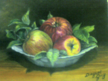 Œuvre contemporaine nommée « les pommes », Réalisée par GUY AUGUET