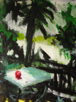 Œuvre contemporaine nommée « La pomme rouge », Réalisée par VINCENT GABIN