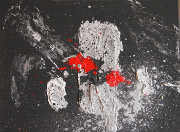 Œuvre contemporaine nommée « point linear noir rouge », Réalisée par CAROL COMMET SESSACQ