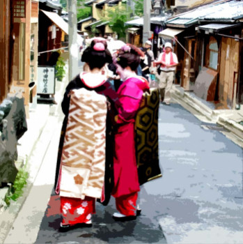 Œuvre contemporaine nommée « geisha 20 », Réalisée par CLOTILDE NADEL
