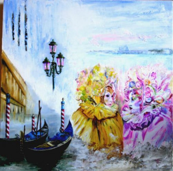 Œuvre contemporaine nommée « VENISE - Carnaval à Venise », Réalisée par SYLVIANE PETIT