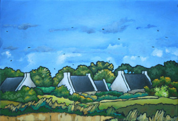 Œuvre contemporaine nommée « Maisons bretonnes », Réalisée par KATIA TCHIRIEFF