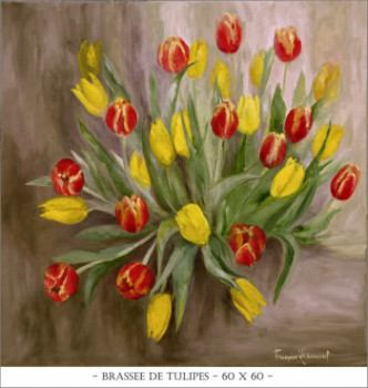 Œuvre contemporaine nommée « Brassée de tulipes », Réalisée par FRANçOISE LEDAMOISEL