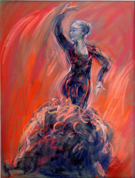 Œuvre contemporaine nommée « Flamenco4 », Réalisée par MICHèLE FAURE