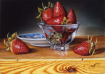 Œuvre contemporaine nommée « COUPE DE FRAISES », Réalisée par CHRISTIAN LABELLE