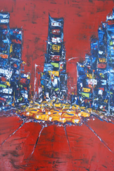 Œuvre contemporaine nommée « new york rouge 2 », Réalisée par PATE