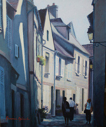 Œuvre contemporaine nommée « Promeneurs dans les rues de Senlis », Réalisée par MAXENCE GERARD