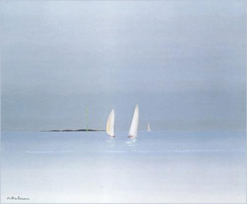 Œuvre contemporaine nommée « Voiliers dans le Golf du Morbihan », Réalisée par MARTHE BRILMAN