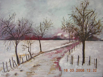 Œuvre contemporaine nommée « Souvenirs de neige », Réalisée par CLAUDINE WINTREBERT