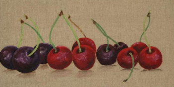 Œuvre contemporaine nommée « Cerises du jardin », Réalisée par CLAUDINE WINTREBERT