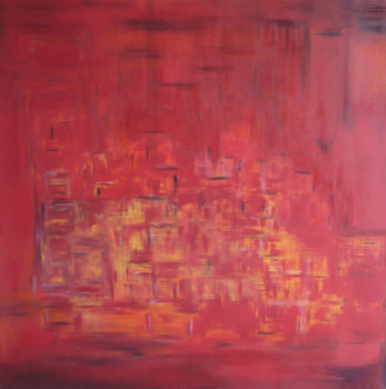 Œuvre contemporaine nommée « Incendiaire », Réalisée par ARTISTE PEINTRE ABSTRAIT EVA LEA ELODIE ZANCHI