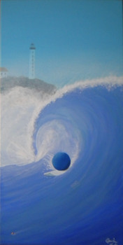 Œuvre contemporaine nommée « bulle surfeuse », Réalisée par GOUL