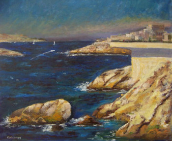 Œuvre contemporaine nommée « Marseille,la corniche », Réalisée par CLAUDINE WINTREBERT