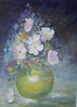 Œuvre contemporaine nommée « Bouquet de printemps », Réalisée par CLAUDINE WINTREBERT
