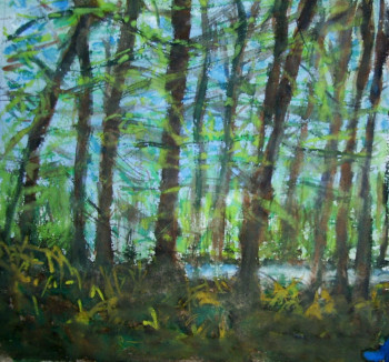Œuvre contemporaine nommée « Le ruisseau à travers la forêt », Réalisée par NADIA VIGUIER