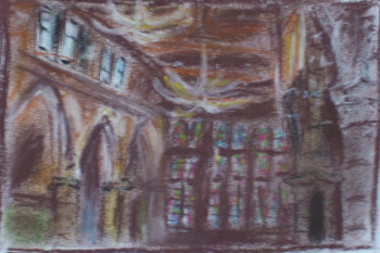 Œuvre contemporaine nommée « L'intérieur de église St. Léonard , Honfleur », Réalisée par NADIA VIGUIER
